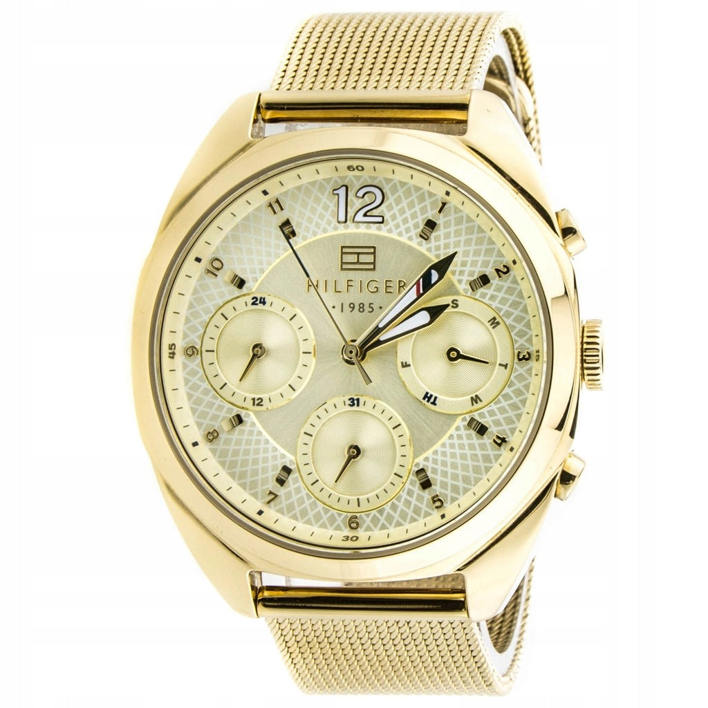 Tommy Hilfiger Mia Gold Dial Gold Mesh Bracelet Watch for Women - 1781488