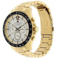 Tommy Hilfiger Luke Chronograph Quartz White Dial Gold Steel Strap Watch for Men - 1791121