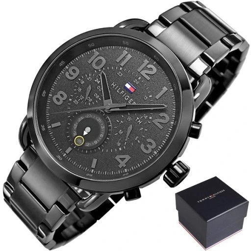 Tommy Hilfiger Briggs Black Dial Black Steel Strap Watch for Men  - 1791423