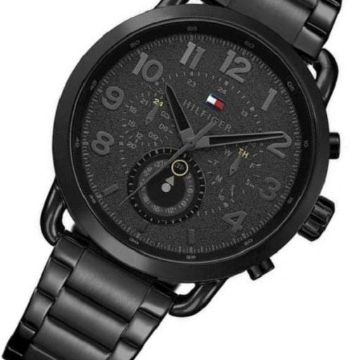 Tommy Hilfiger Briggs Black Dial Black Steel Strap Watch for Men  - 1791423