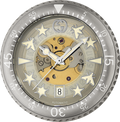 Gucci Dive Automatic Transparent Dial White Rubber Strap Watch For Men - YA136343
