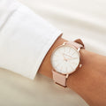 Michael Kors Pyper Quartz White Dial Pink Leather Strap Watch For Women - MK2741