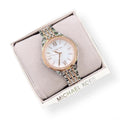 Michael Kors Mindy Three Hand White Dial Two Tone Steel Strap Watch For Women - MK7084