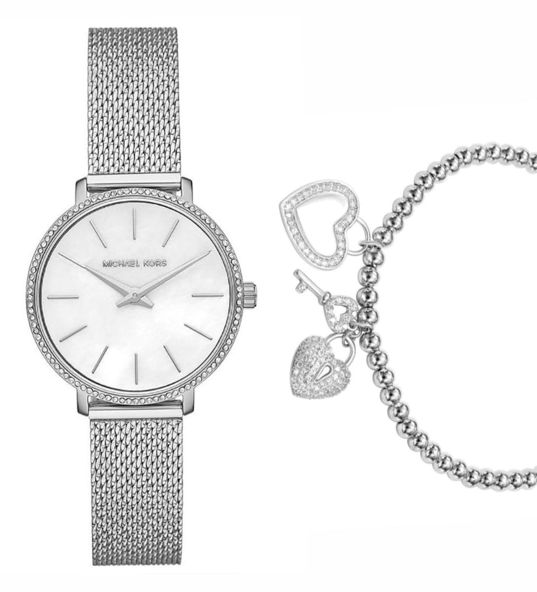 Michael Kors Pyper Quartz Mother of Pearl White Dial Silver Mesh Strap Watch For Women - MK4618