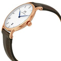 Daniel Wellington Dapper Bristol White Dial Brown Leather Strap Watch For Women - DW00100094