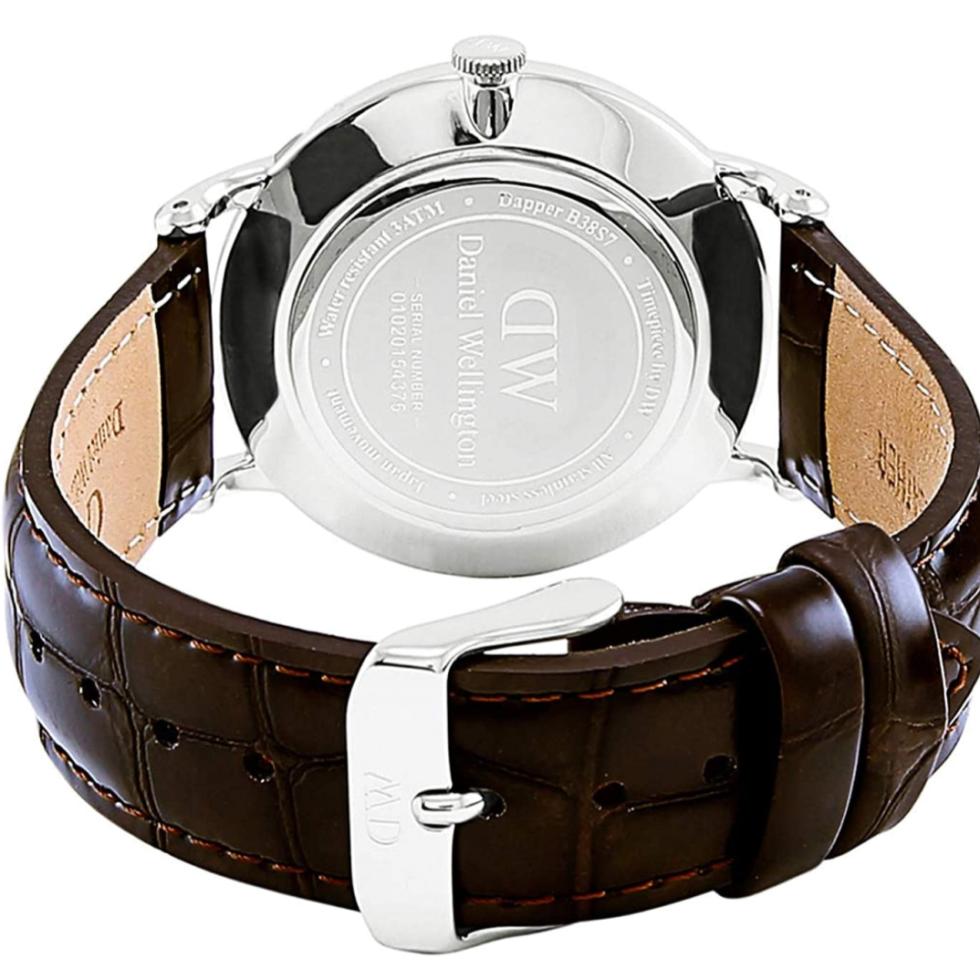 Daniel Wellington Dapper York Quartz White Dial Dark Brown Leather Strap Watch For Women - DW00100097