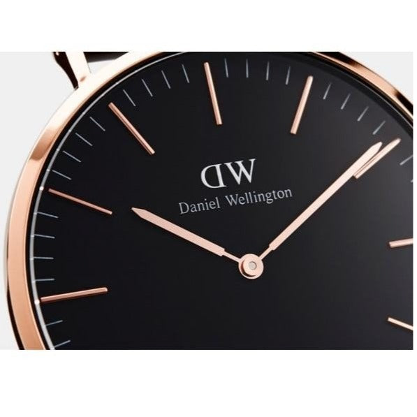 Daniel Wellington Classic Cornwall Black Dial Black Nylon Strap Watch For Women - DW00100148