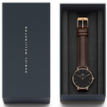 Daniel Wellington Classic York Black Dial Brown Leather Strap Watch For Women - DW00100140
