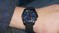 Emporio Armani Sigma Chronograph Blue Dial Black Silicone Strap Watch For Men - AR6121