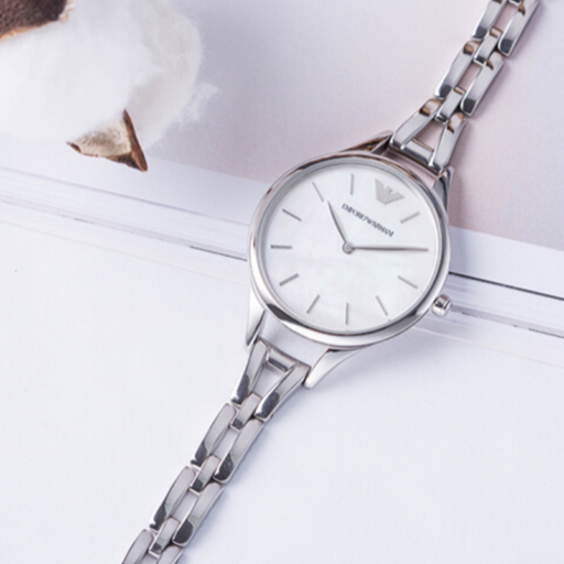 Emporio Armani Aurora Mother Of Pearl White Dial Silver Steel Strap Watch For Women - AR11054