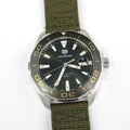Tag Heuer Aquaracer Black Dial Khakhi Green NATO Strap Watch for Men - WAY101E.FC8222