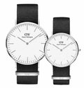 Daniel Wellington Classic Cornwall White Dial Black Nylon Strap Watch For Men - DW00100258