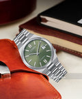 Citizen x Pantone Automatic Peaceful Green Dial Silver Steel Strap Watch For Men - NJ0158-89Z