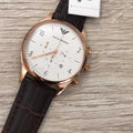 Emporio Armani Beta Chronograph White Dial Brown Leather Strap Watch For Men - AR1916