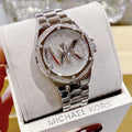 Michael Kors Lennox Quartz Silver Dial Silver Steel Strap Watch For Women - MK7234