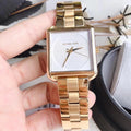 Michael Kors Lake Quartz White Dial Gold Steel Strap Watch For Women - MK3644