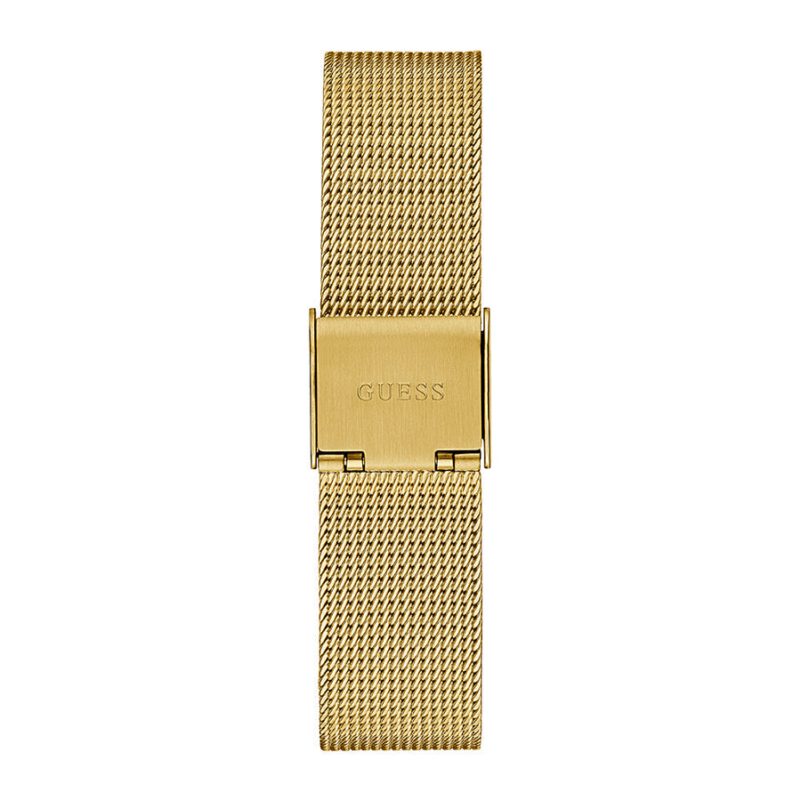 Guess Iconic Quartz Gold Dial Gold Mesh Bracelet Watch For Women - GW0527L2