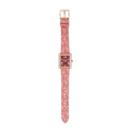 Michael Kors Emery Quartz Diamonds Red Dial Pink Leather Strap Watch For Women - MK2966