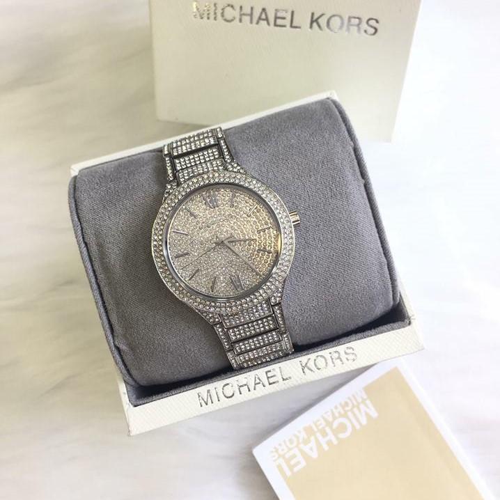 Michael Kors Kerry Crystal Pave Silver Dial Silver Steel Strap Watch For Women - MK3359