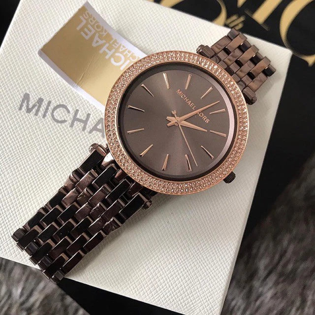 Michael Kors Darci Quartz Brown Dial Brown Steel Strap Watch For Women - MK3416