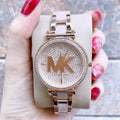 Michael Kors Sofie Quartz Crystals Crystals Rose Gold Dial Rose Gold Steel Strap Watch For Women - MK4336