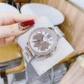 Michael Kors Bryn Pave Chronograph White Dial Two Tone Steel Strap Watch For Women - MK7201