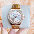 Michael Kors Lennox Three Hand Rose Gold Dial Rose Gold Mesh Strap Watch For Women - MK7336