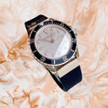 Michael Kors Everest Analog Rose Gold Dial Black Silicone Strap Watch For Women - MK7358