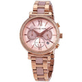 Michael Kors Sofie Chronograph Quartz Rose Gold Dial Rose Gold Steel Strap Watch For Women - MK6560