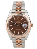 Rolex Datejust 41 Oyster Chocolate Dial Two Tone Oystersteel & Everose Gold Jubilee Bracelet Watch for Men - M126331-0002