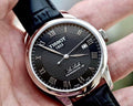 Tissot Le Locle Powermatic 80 Black Dial Black Leather Strap Watch For Men - T006.407.16.053.00