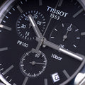 Tissot T Classic PR 100 Chronograph Black Dial Silver Steel Strap Watch for Men - T101.417.11.051.00