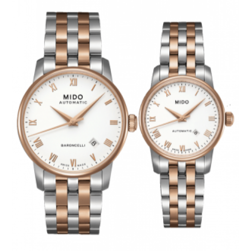 Mido Baroncelli Automatic White Dial Two Tone Steel Strap Watch For Women - M8600.9.N6.1