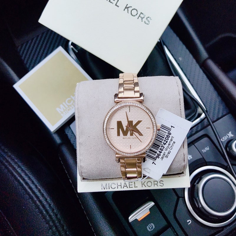 Michael Kors Sofie Quartz Rose Gold Dial Rose Gold Steel Strap Watch For Women - MK4335