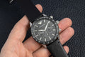 Emporio Armani Mario Chronograph Black Dial Black Leather Strap Watch For Men - AR11243