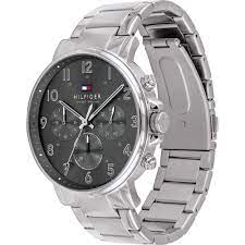 Tommy Hilfiger Chronograph Grey Dial Silver Steel Strap Watch for Men - 1710382