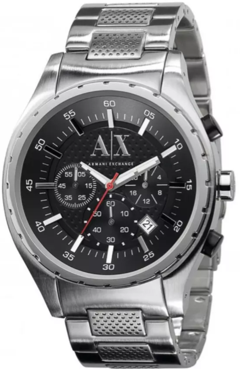 Armani Exchange Miami Chronograph Black Dial Silver Steel Strap Watch For Men - AX1057