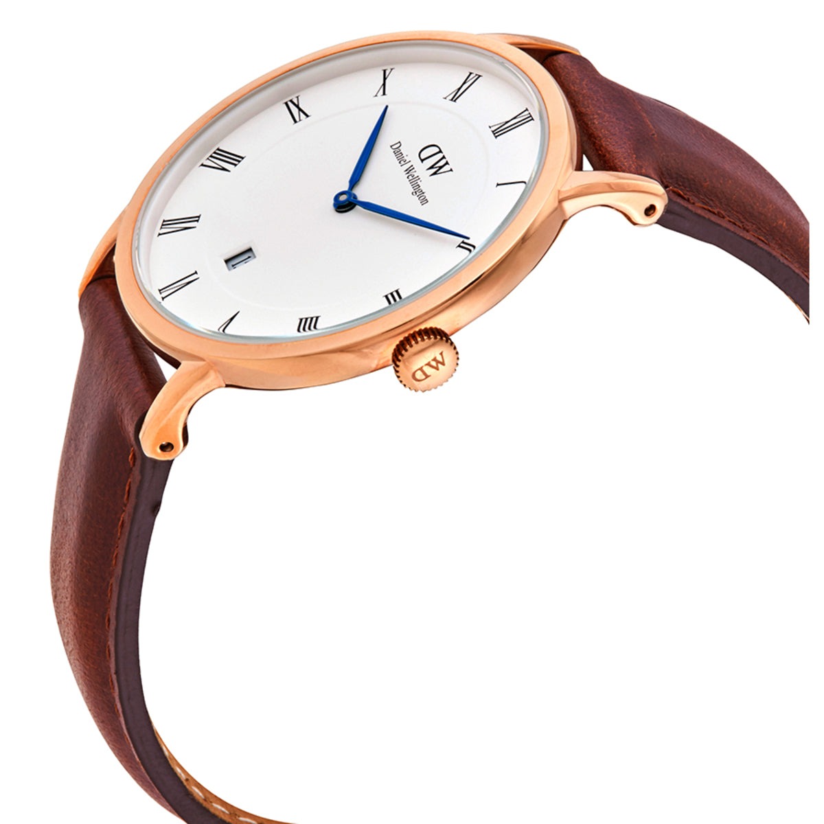 Daniel Wellington Dapper St Mawes White Dial Brown Leather Strap Watch For Men - DW00100083