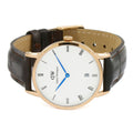 Daniel Wellington Dapper Sheffield White Dial Black Leather Strap Watch For Men - DW00100092