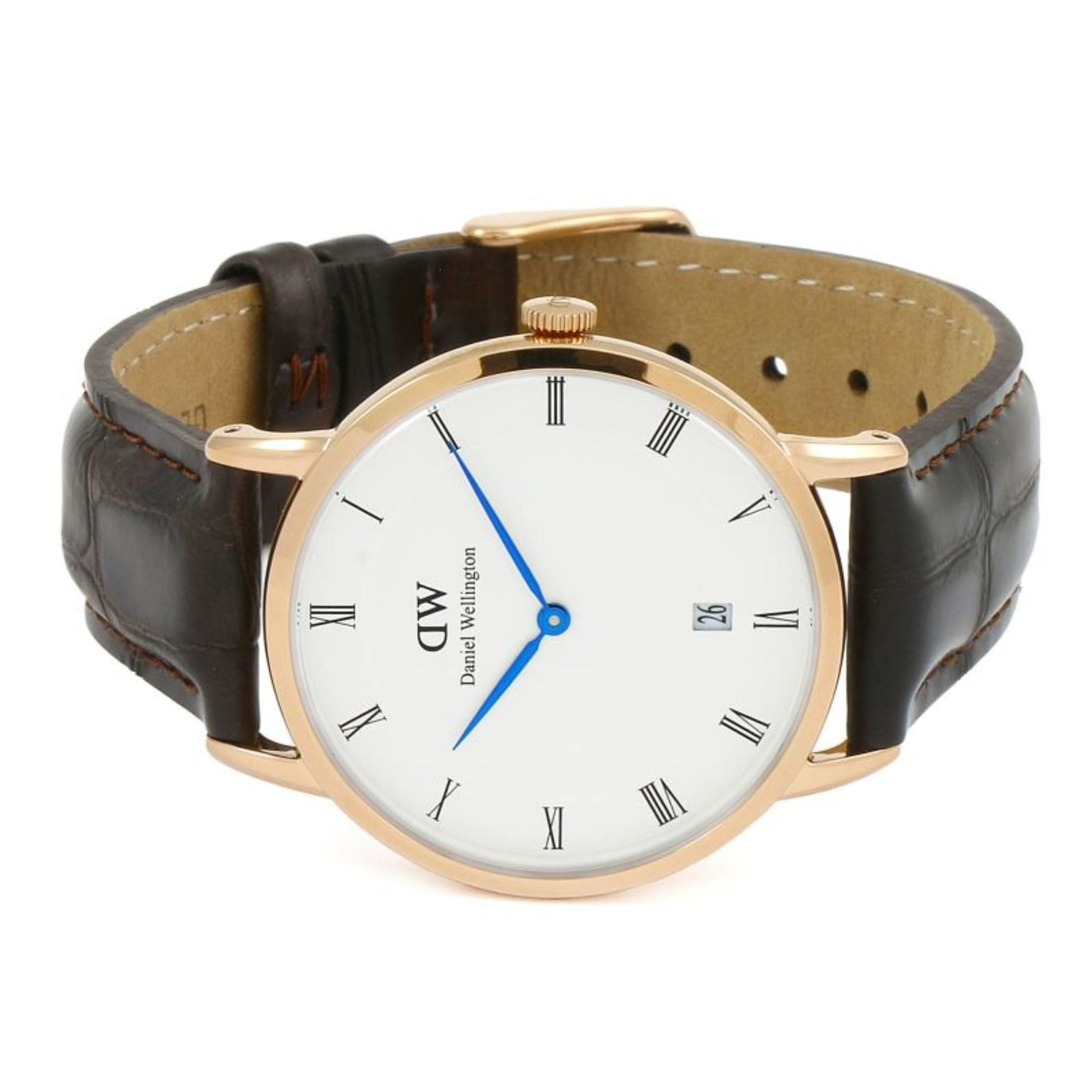 Daniel Wellington Dapper Sheffield White Dial Black Leather Strap Watch For Men - DW00100092