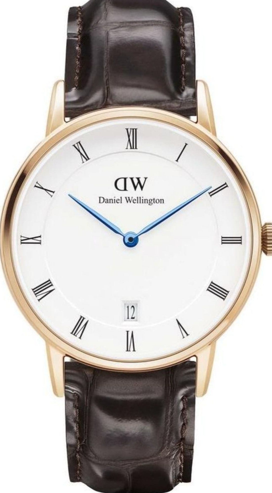 Daniel Wellington Dapper Sheffield White Dial Black Leather Strap Watch For Men - DW00100092