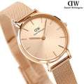 Daniel Wellington Petite Rose Gold Dial Rose Gold Mesh Bracelet Watch For Women - DW00100470