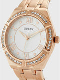 Guess Cosmo Diamonds Silver Dial Rose Gold Steel Strap Watch For Women - GW0033L3