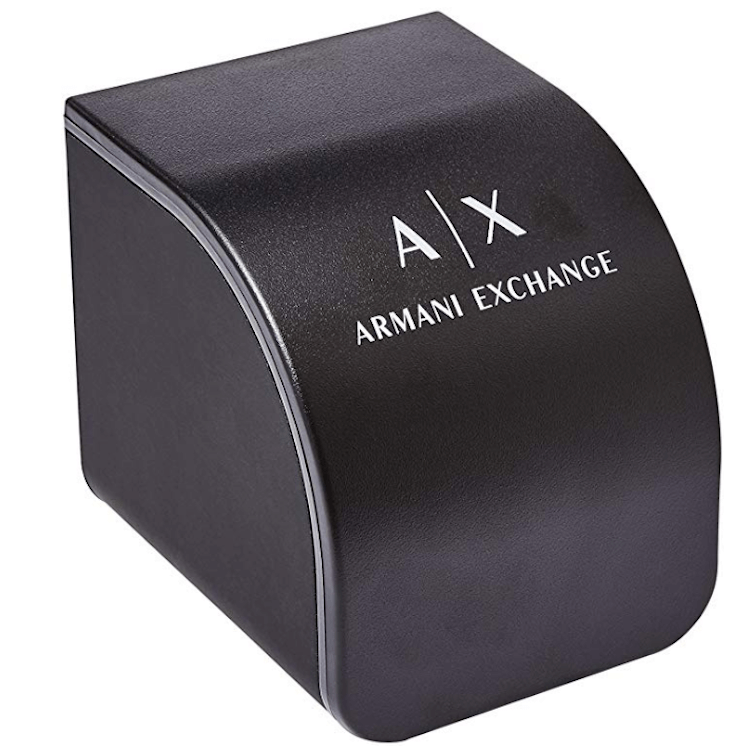 Armani Exchange Hampton Chronograph Black Dial Silver Steel Strap Watch For Men - AX2152