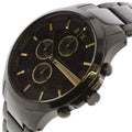 Armani Exchange Hampton Chronograph Black Dial Black Steel Strap Watch For Men - AX2164