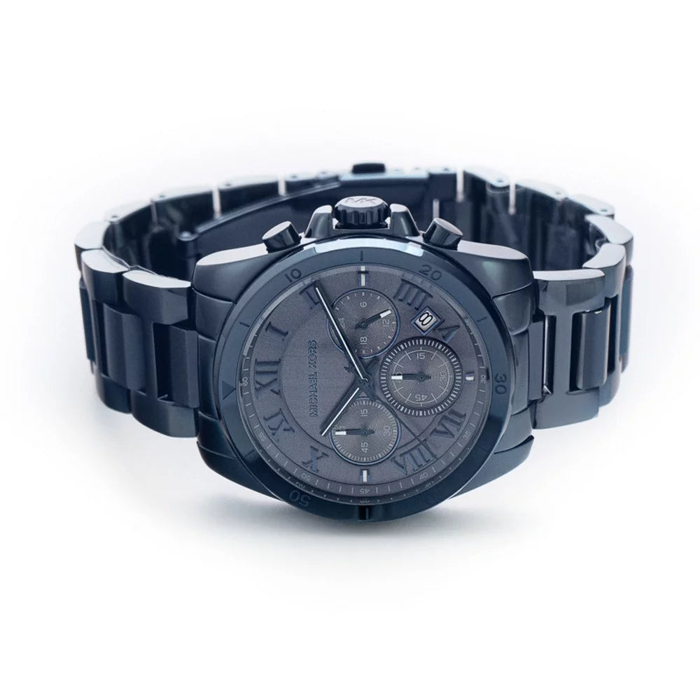 Michael Kors Brecken Chronograph Quartz Blue Dial Blue Steel Strap Watch For Men - MK6361