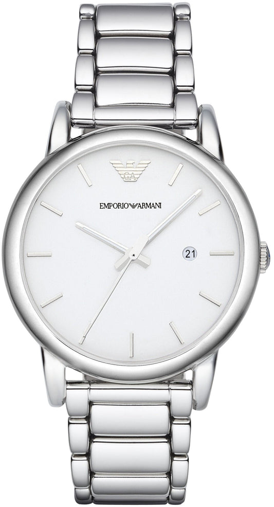 Emporio Armani Classic Luigi Quartz Silver Dial Silver Steel Strap Watch For Men - AR1854