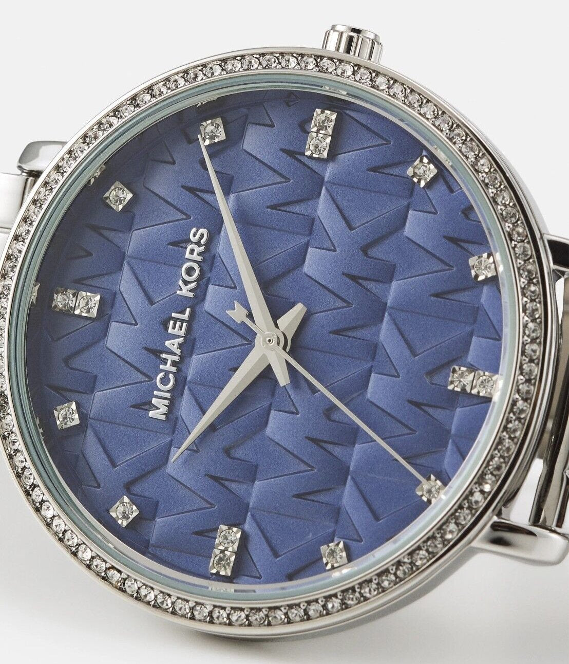 Michael Kors Pyper Blue Dial Silver Steel Strap Watch For Women - MK4671