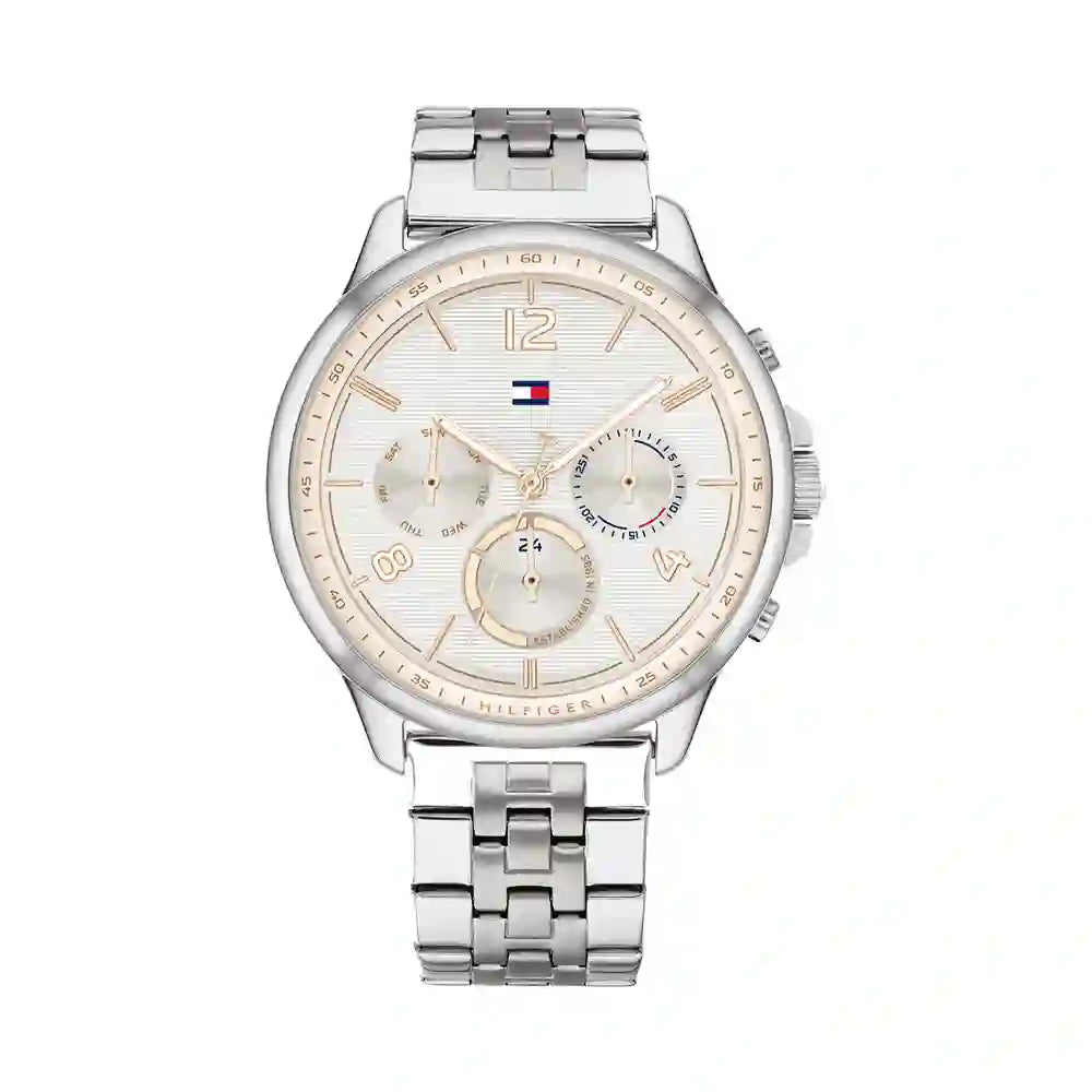 Tommy Hilfiger Harper Chronograph White Dial Silver Steel Strap Watch For Women - 1782222