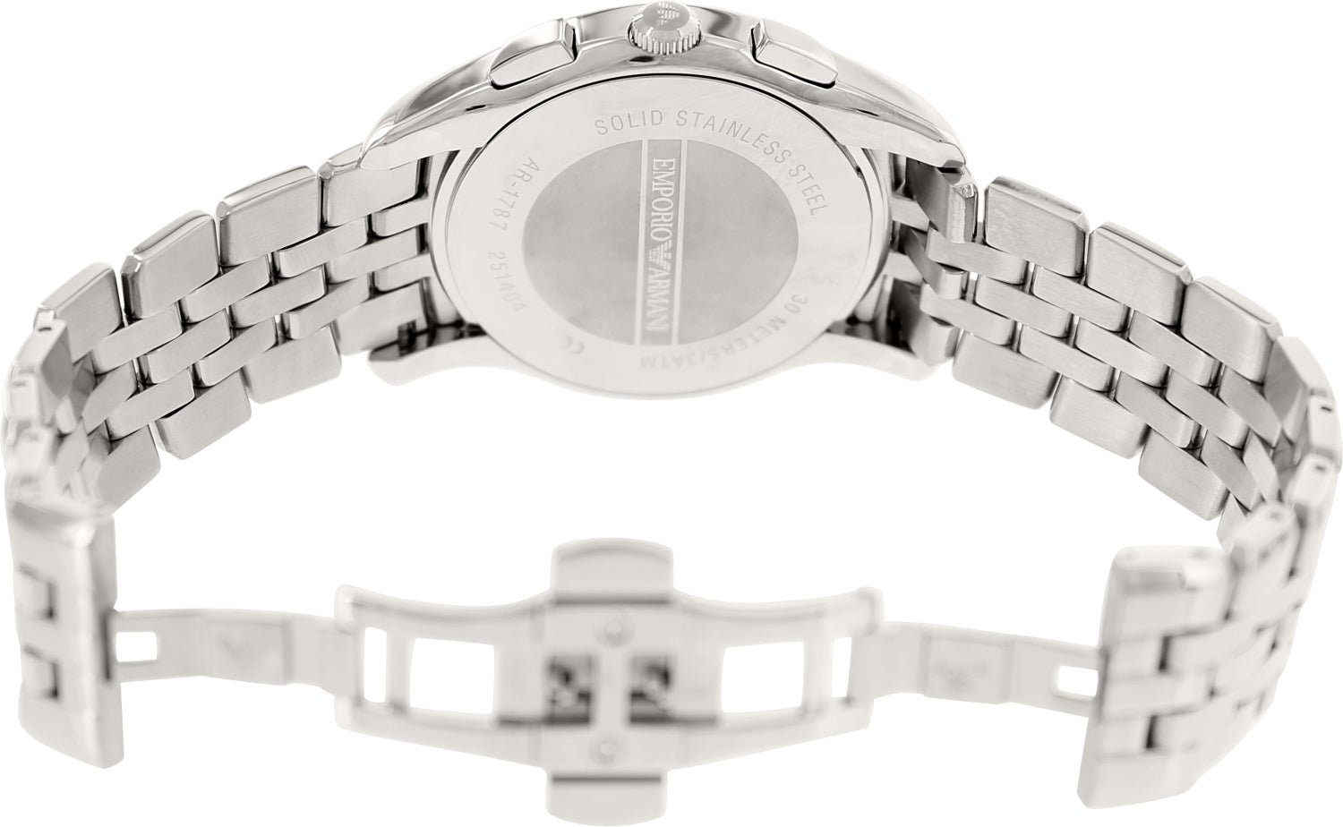 Emporio Armani Classic Gianni T Bar Crystals Pink Dial Silver Steel Strap Watch For Women - AR1781